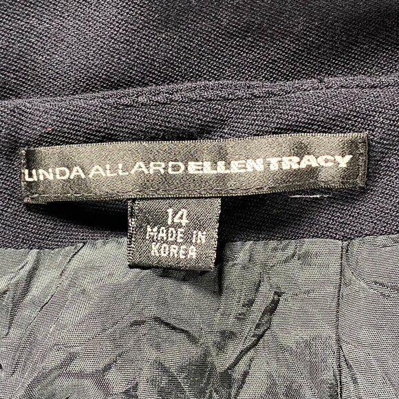 Linda Allard Ellen Tracy Wool Blend Pencil Skirt Women 14 Navy Blue Casual Korea - Picture 7 of 13